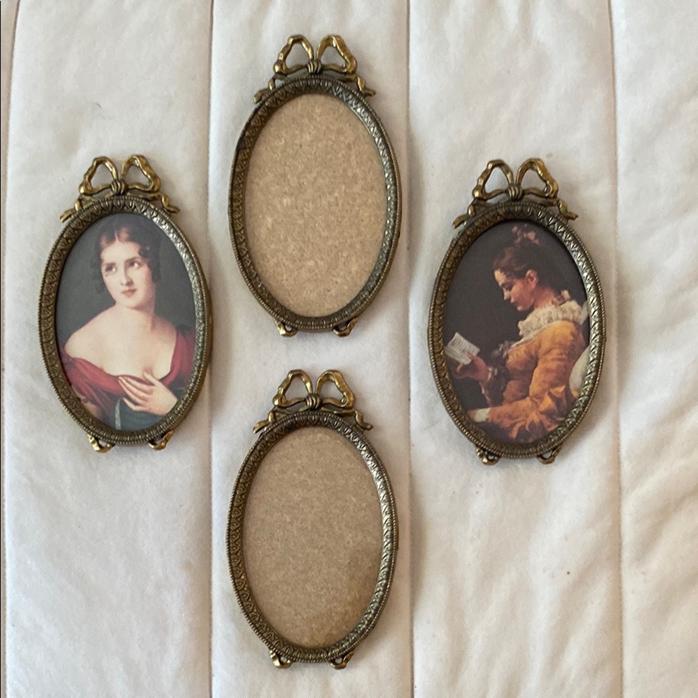Vintage Oval Brass Picture Frames